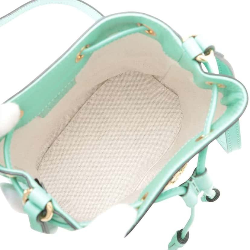 Gucci Mini Leather Ophidia Bucket Bag Green Leather Good condition - Inside View