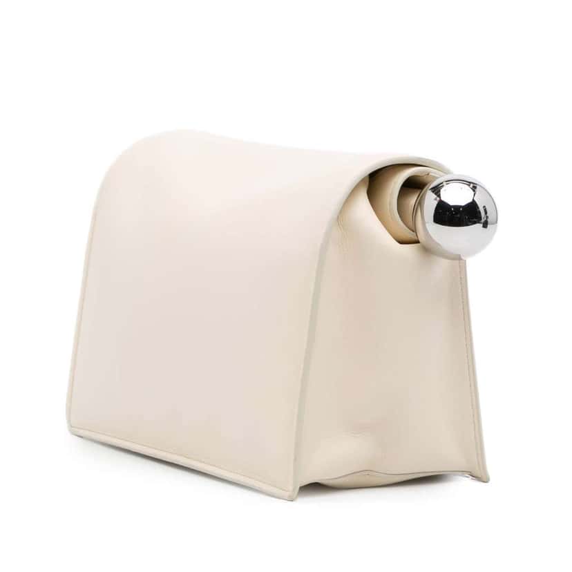 Jacquemus Smooth Calfskin La Pochette Rond Carre White Leather Good condition - Back View