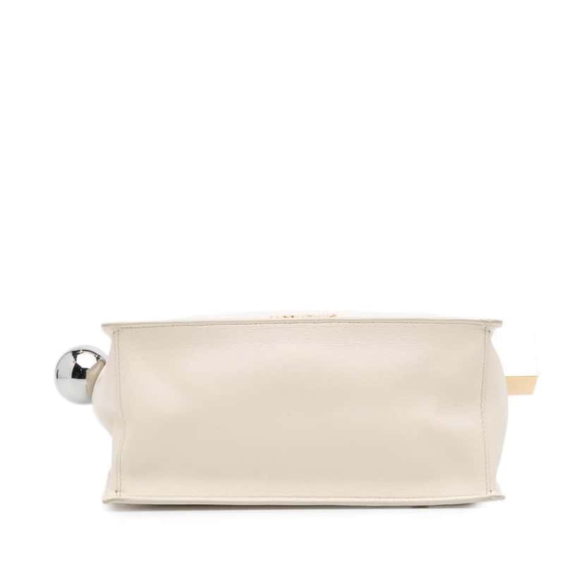 Jacquemus Smooth Calfskin La Pochette Rond Carre White Leather Good condition - Inside View