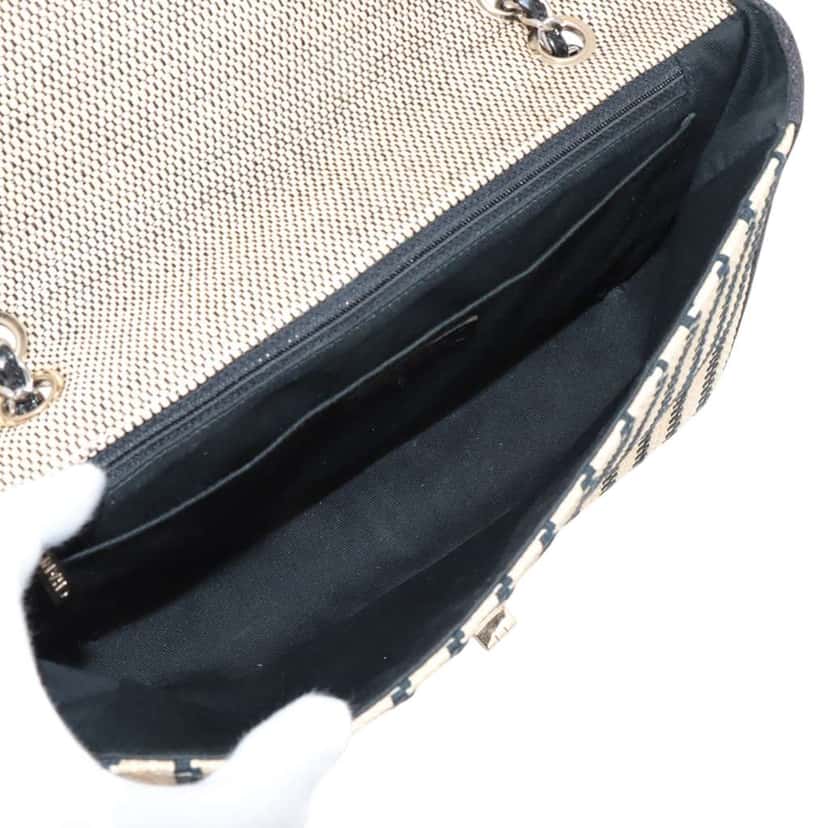 Chanel Woven Raffia Cannes Mademoiselle Single Flap Brown Good condition - Model View