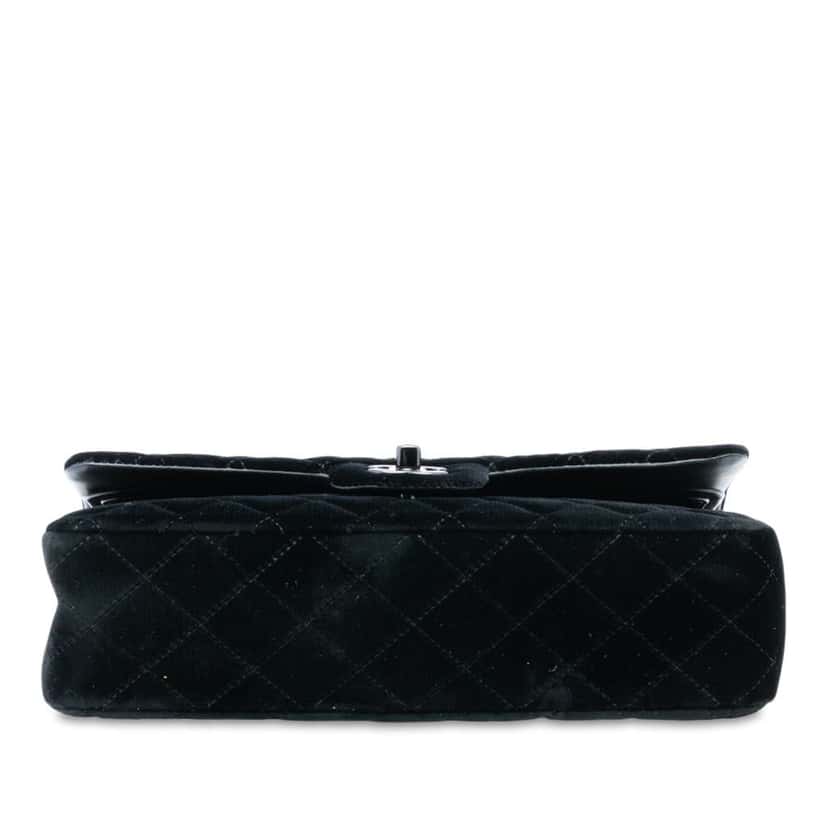 Chanel Medium Classic Velvet Double Flap Black Velvet Good condition - Inside View