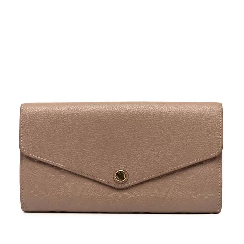 Louis Vuitton Monogram Empreinte Sarah Wallet Brown Leather Good condition - Front View