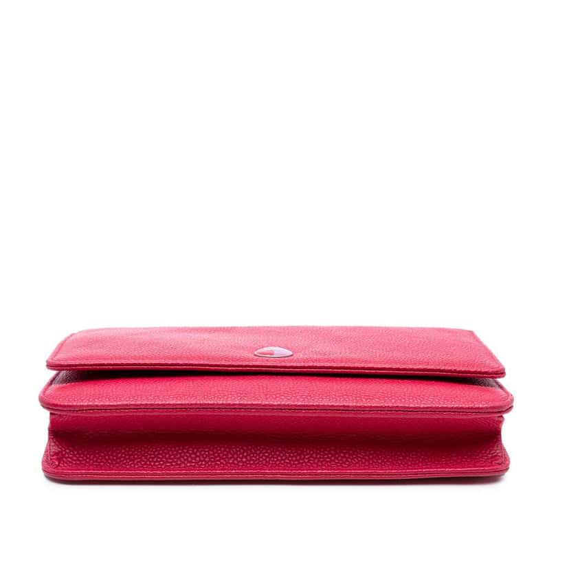 Chanel Caviar Bicolor CC Wallet On Chain Pink Leather Very good condition - Inside View