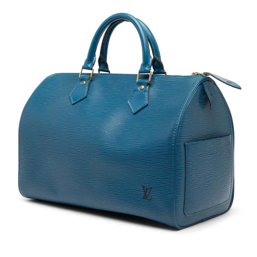 Louis Vuitton Epi Speedy 30 Blue Leather Good condition - Back View