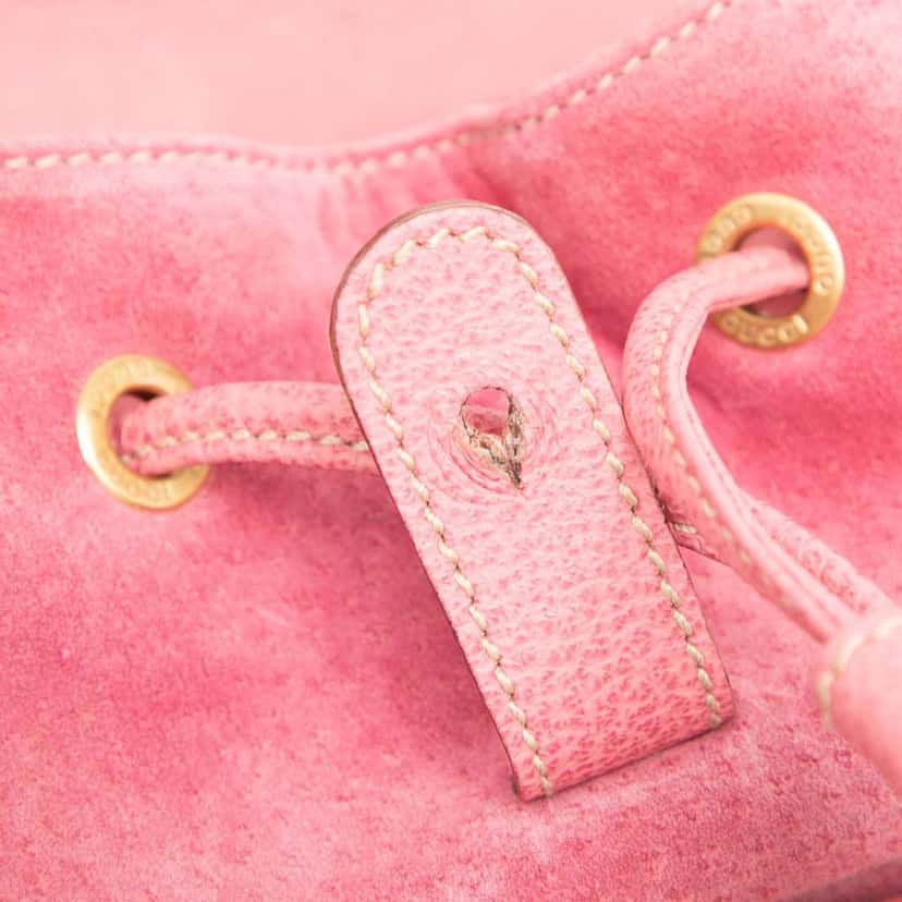 Gucci Suede Bamboo Backpack Pink Leather Good condition - Box View