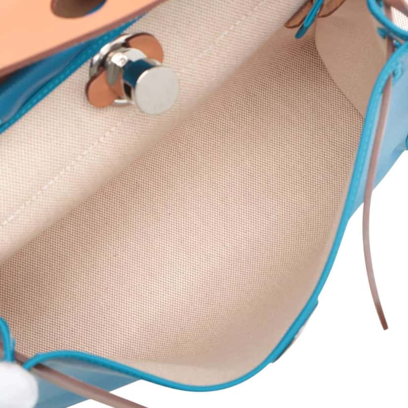 Hermès Toile H Berline Vache Hunter Herbag Zip 31 Blue Canvas Very good condition - Inside View