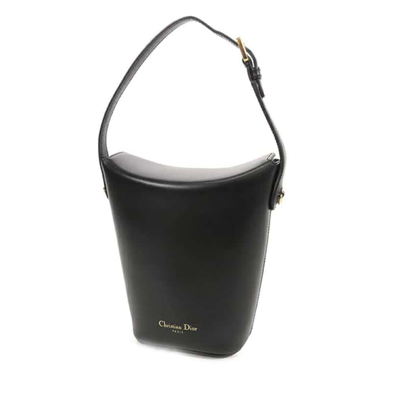 Dior Mini Calfskin 30 Montaigne Amber Bucket Bag Black Leather Good condition - Back View