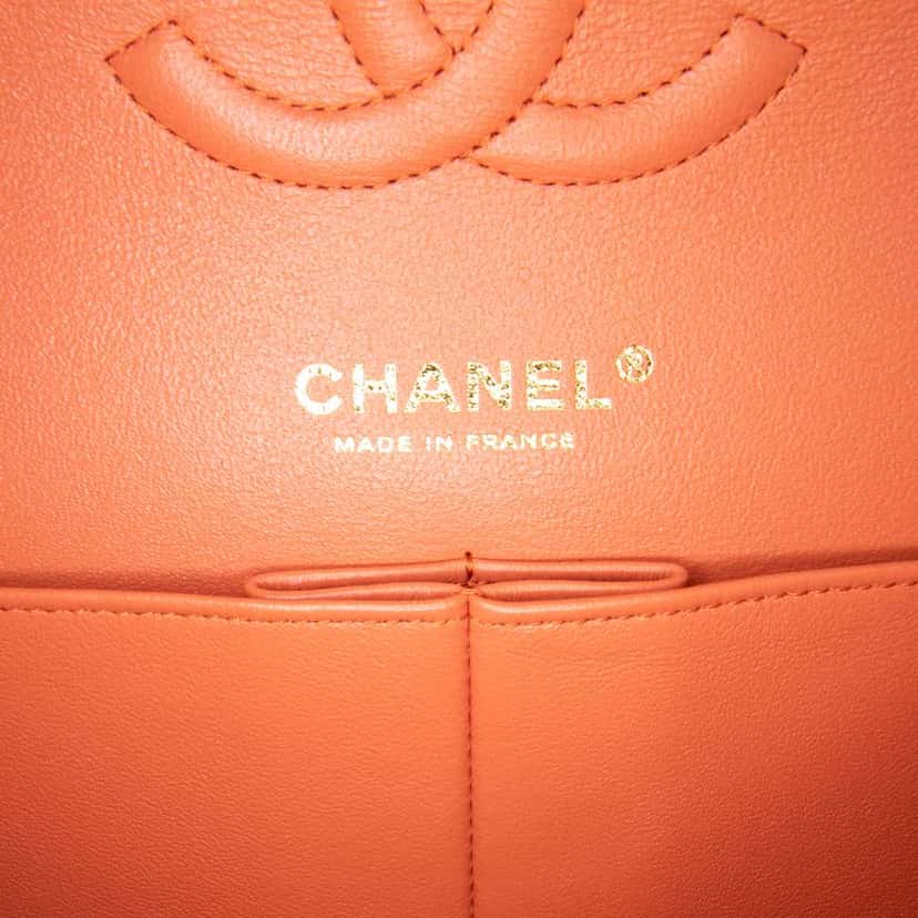 Chanel Medium Classic Lambskin Double Flap Red Leather Good condition - Box View