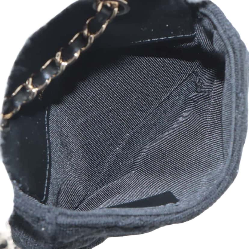 Chanel Mini Classic Jersey Flap Belt Bag Black Cotton Good condition - Inside View