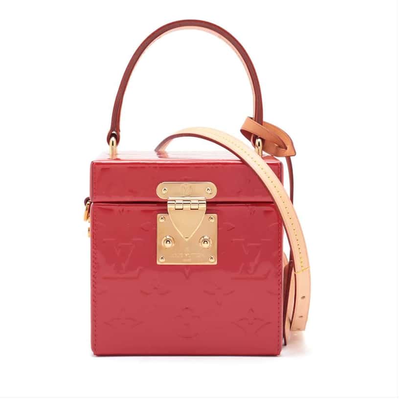 Louis Vuitton Monogram Vernis Bleecker Box Vanity Bag Red Leather Good condition - Front View