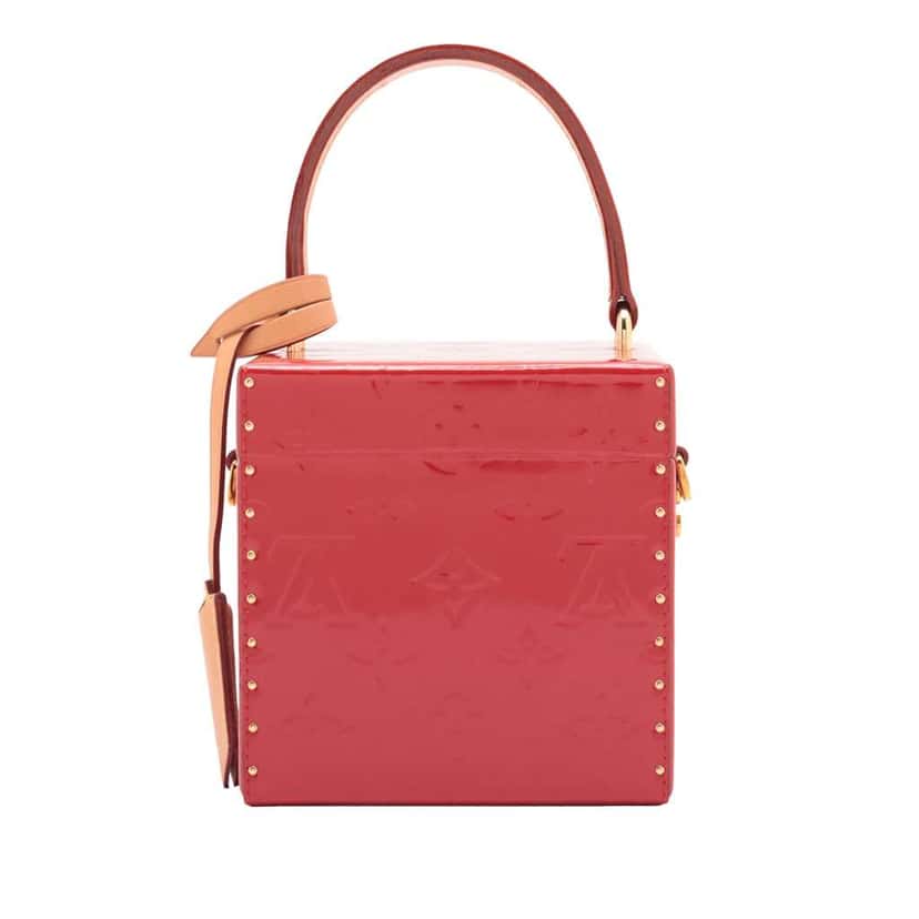 Louis Vuitton Monogram Vernis Bleecker Box Vanity Bag Red Leather Good condition - Back View