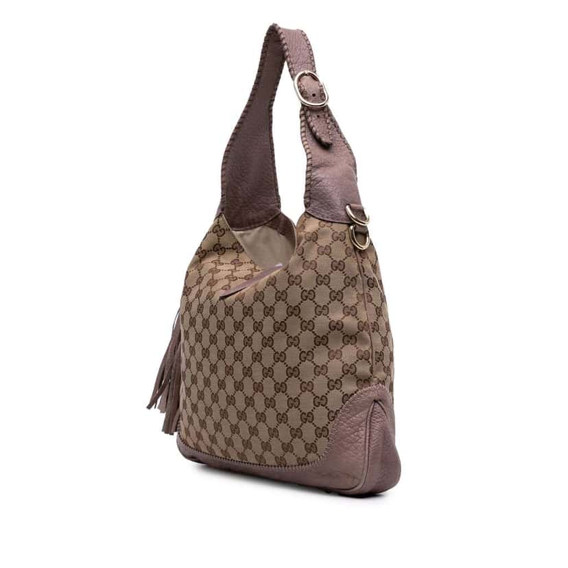 Gucci Medium GG Canvas New Jackie Satchel Brown Canvas Good condition - Back View