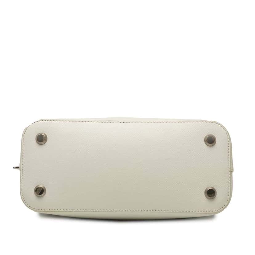 Balenciaga S Grained Calfskin Ville Top Handle Bag White Leather Good condition - Inside View