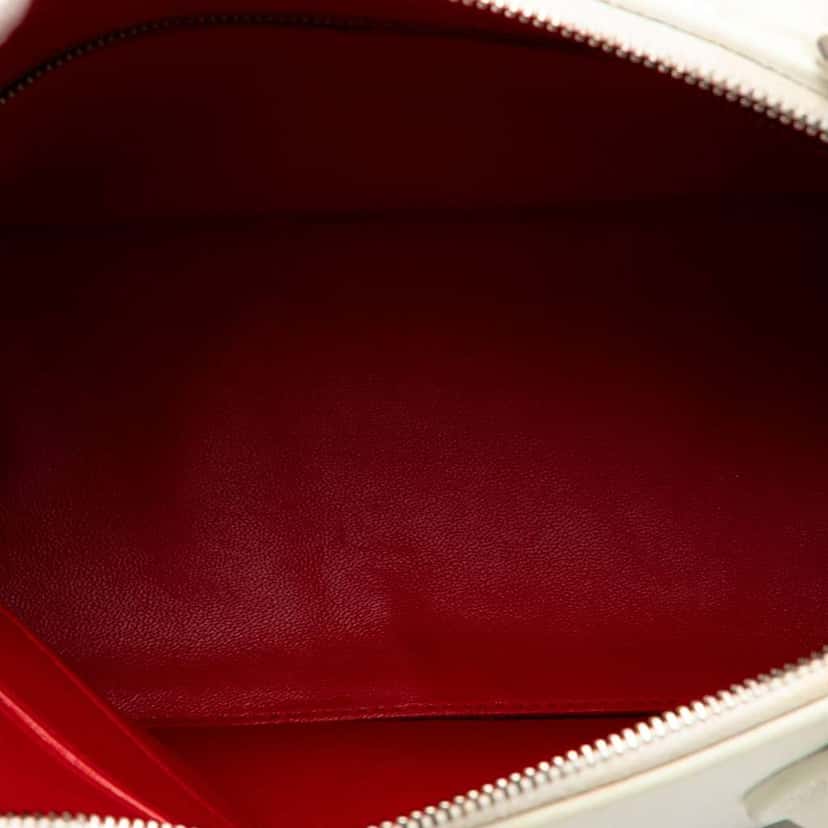 Balenciaga S Grained Calfskin Ville Top Handle Bag White Leather Good condition - Model View