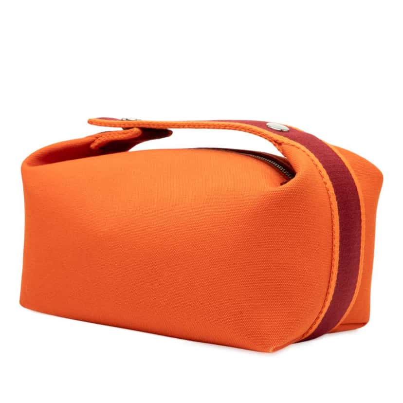 Hermès Small Canvas Bride A Brac Case Orange Canvas Good condition - Back View