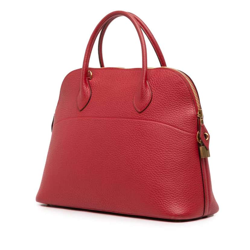 Hermès Clemence Bolide 31 Red Leather Good condition - Back View