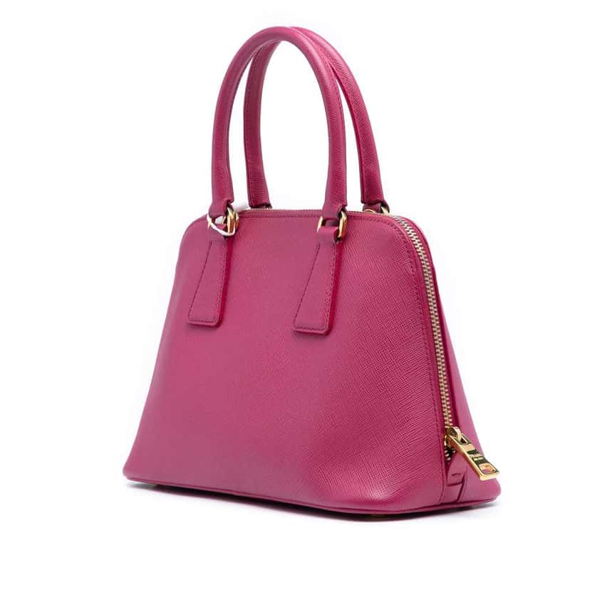 Prada Small Saffiano Lux Promenade Satchel Pink Leather Good condition - Back View