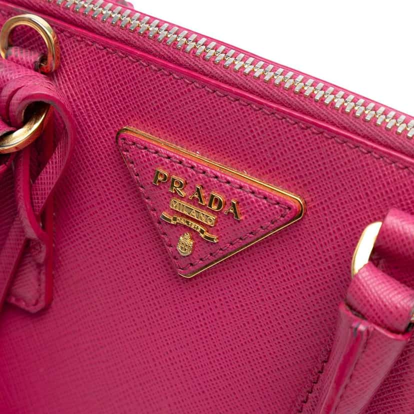 Prada Small Saffiano Lux Promenade Satchel Pink Leather Good condition - Box View