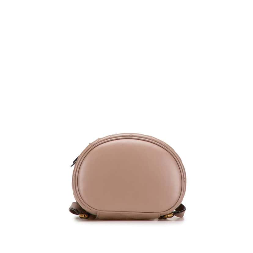 Gucci GG Marmont Round Matelasse Leather Backpack Pink Leather Good condition - Inside View