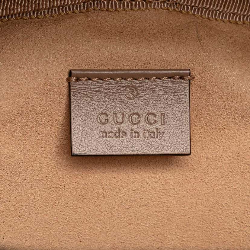 Gucci GG Marmont Round Matelasse Leather Backpack Pink Leather Good condition - Box View