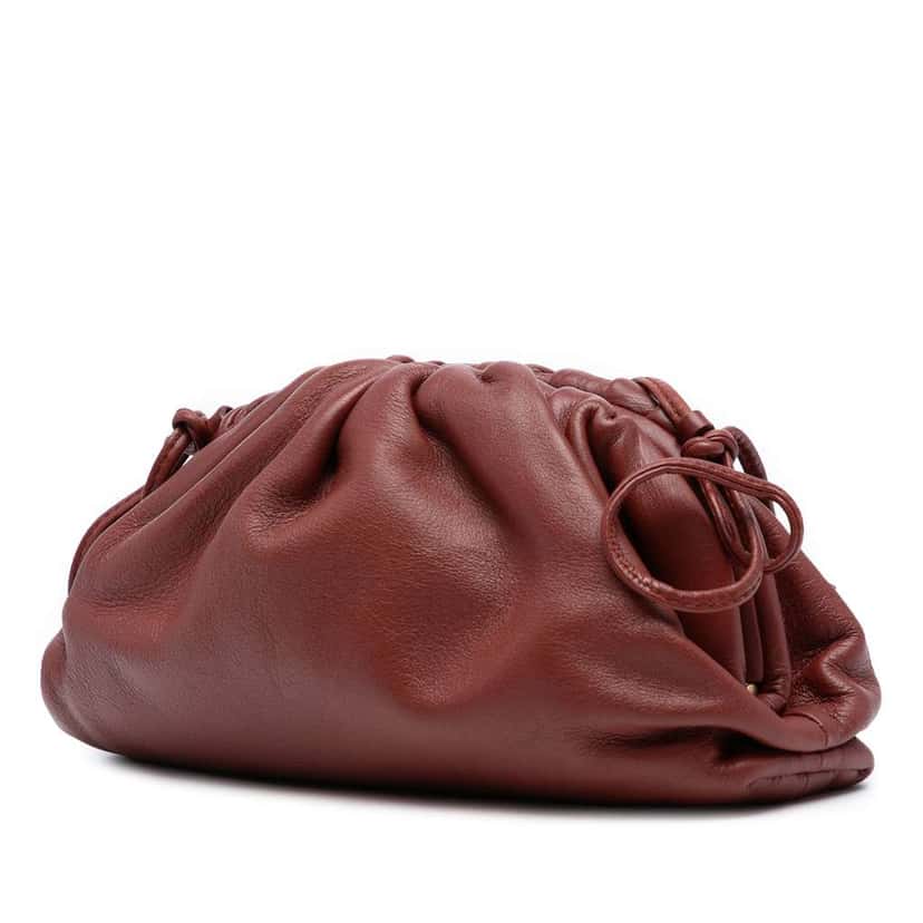 Bottega Veneta Lambskin The Mini Pouch Crossbody Red Leather Good condition - Back View
