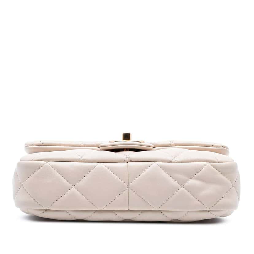 Chanel Small Quilted Lambskin Funky Town Flap Brown Leather Good condition - Inside View