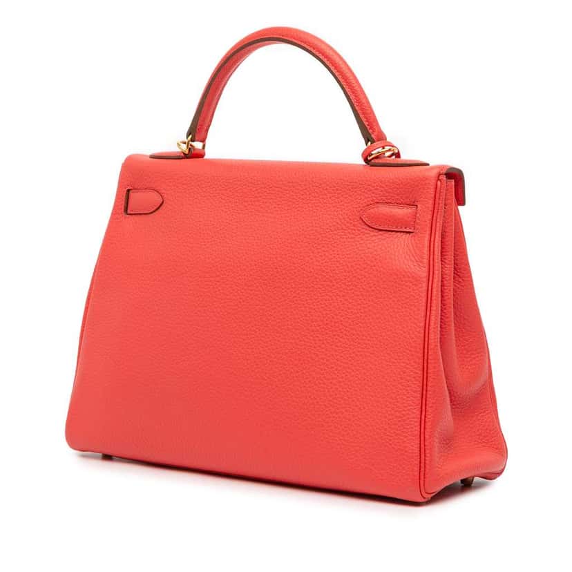 Hermès Togo Kelly II Retourne 32 Red Leather Good condition - Back View