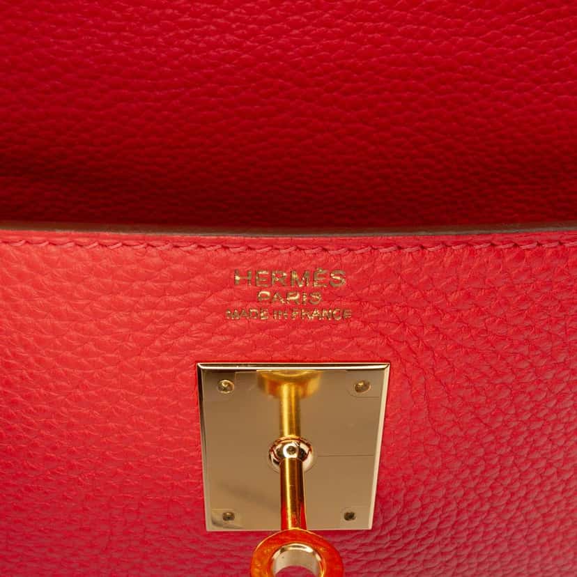 Hermès Togo Kelly II Retourne 32 Red Leather Good condition - Box View