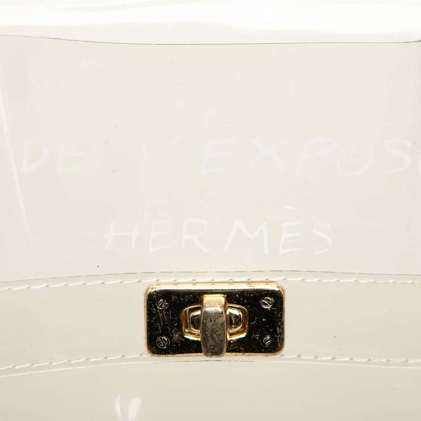 Hermès Vinyl Souvenir De L Exposition Kelly Handbag White Good condition - Model View