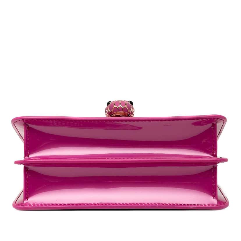 Bvlgari Patent Serpenti Forever Crossbody Pink Leather Good condition - Inside View