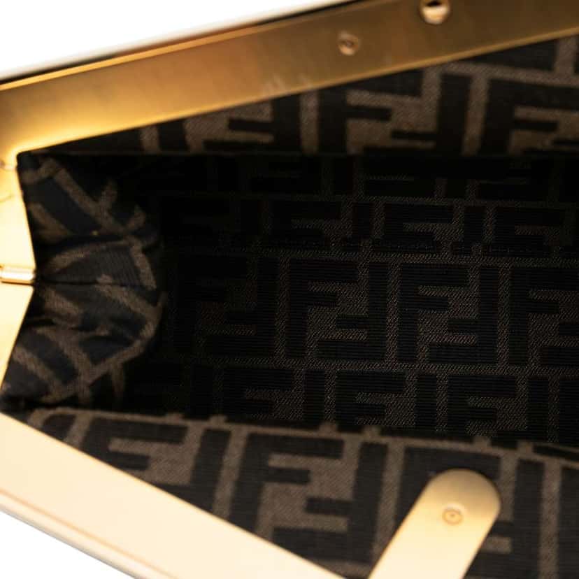 Fendi Medium Shearling Fendi First Shoulder Bag Brown Good condition - Model View