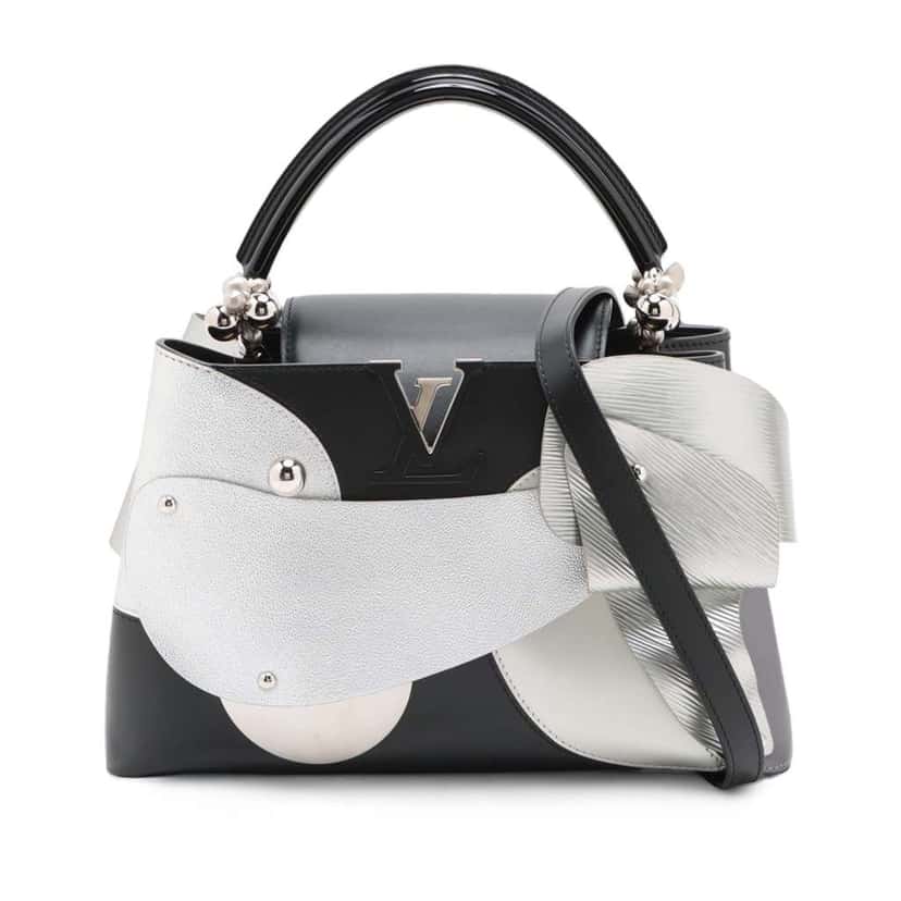 Louis Vuitton Limited Edition Liu Wei Artycapucines Calfskin Capucines MM Black Leather Good condition - Front View