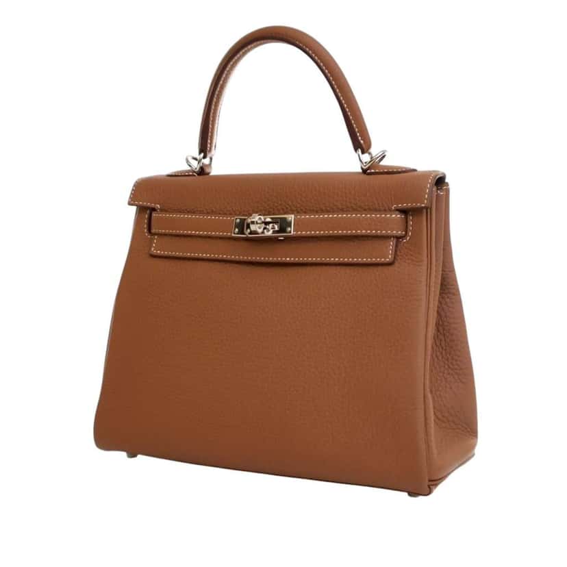 Hermès Togo Kelly II Retourne 25 Brown Leather Good condition - Back View