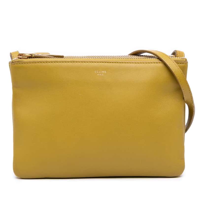 Celine Small Lambskin Trio Crossbody Yellow Leather Good condition - Front View