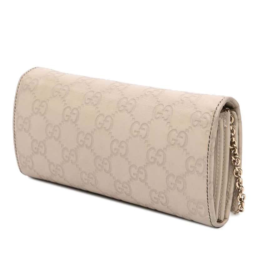 Gucci Guccissima Emily Wallet On Chain Brown Leather Good condition - Back View