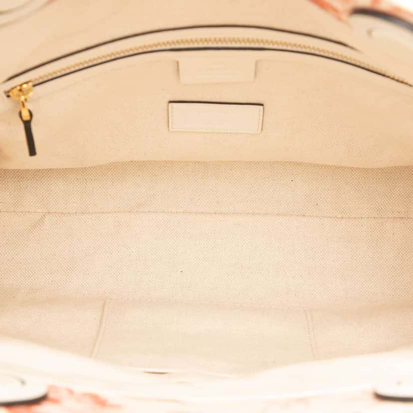 Gucci Canvas GG Ribbon Herbarium Tote White Canvas Good condition - Model View