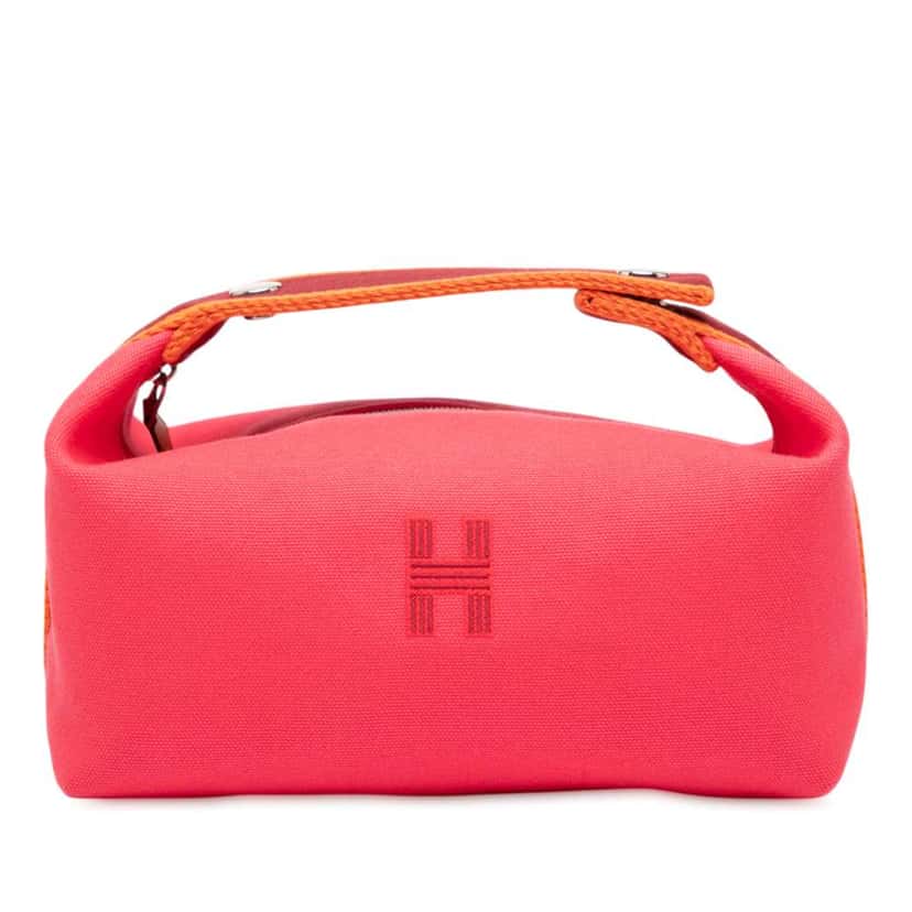 Hermès Small Canvas Bride A Brac Case Pink Canvas Good condition - Front View