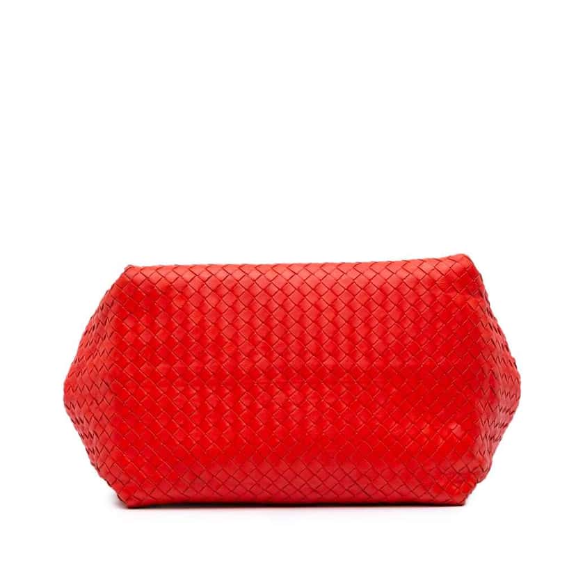 Bottega Veneta Nappa Intrecciato Parachute Tote Red Leather Good condition - Inside View