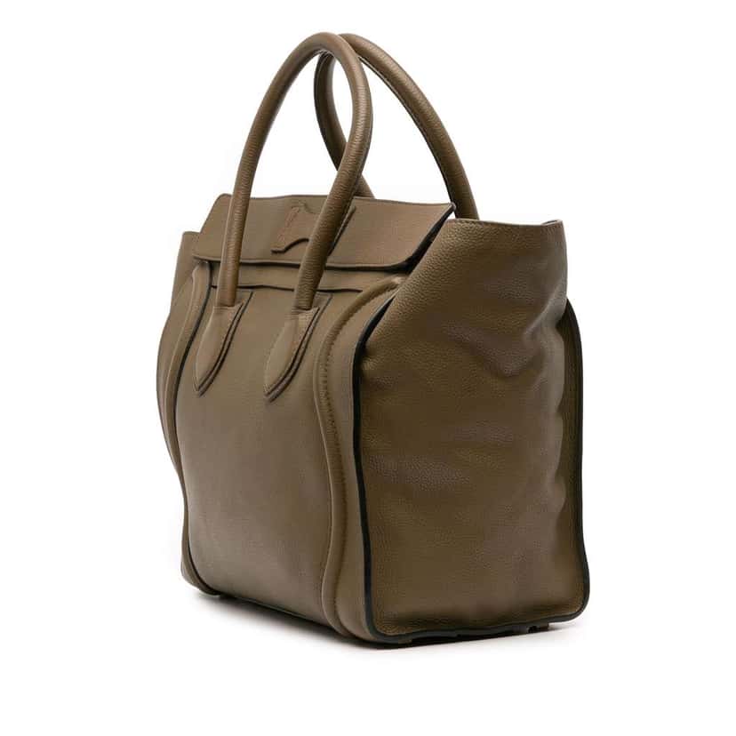 Celine Mini Calfskin Luggage Tote Green Leather Good condition - Back View