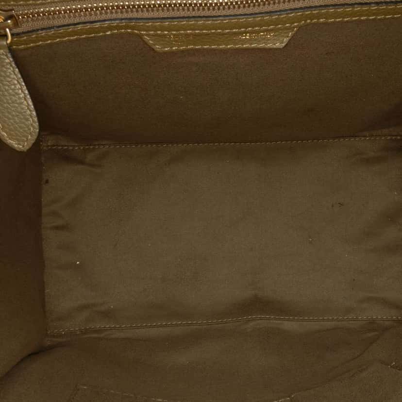 Celine Mini Calfskin Luggage Tote Green Leather Good condition - Model View
