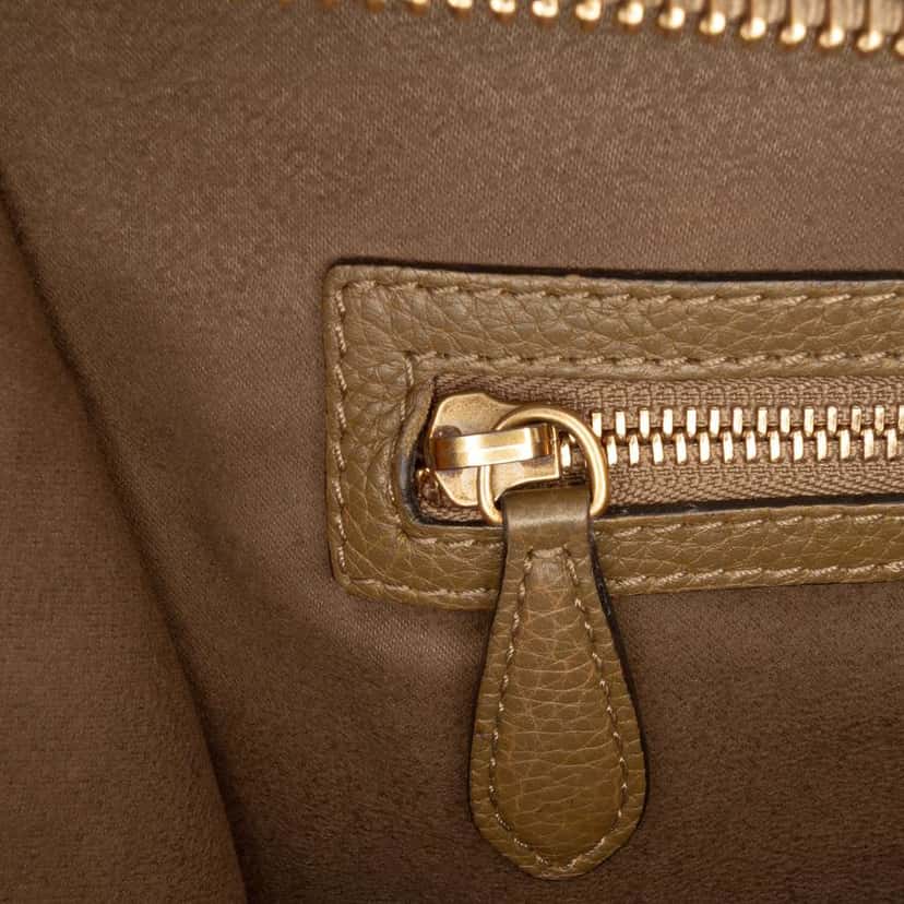 Celine Mini Calfskin Luggage Tote Green Leather Good condition - Box View