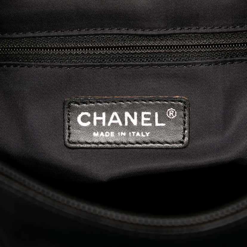 Chanel Small Quilted Coated Canvas Paris Biarritz Tote Black Canvas Good condition - Box View