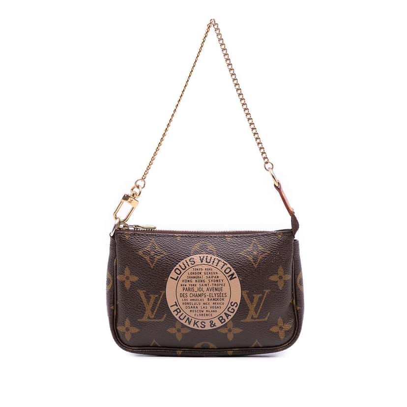Louis Vuitton Monogram Trunks and Bags Mini Pochette Accessoires Brown Canvas Good condition - Front View