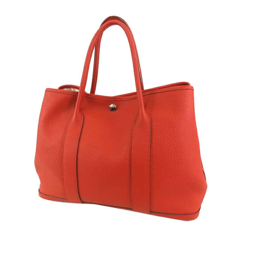 Hermès Country Garden Party 36 Red Leather Good condition - Back View