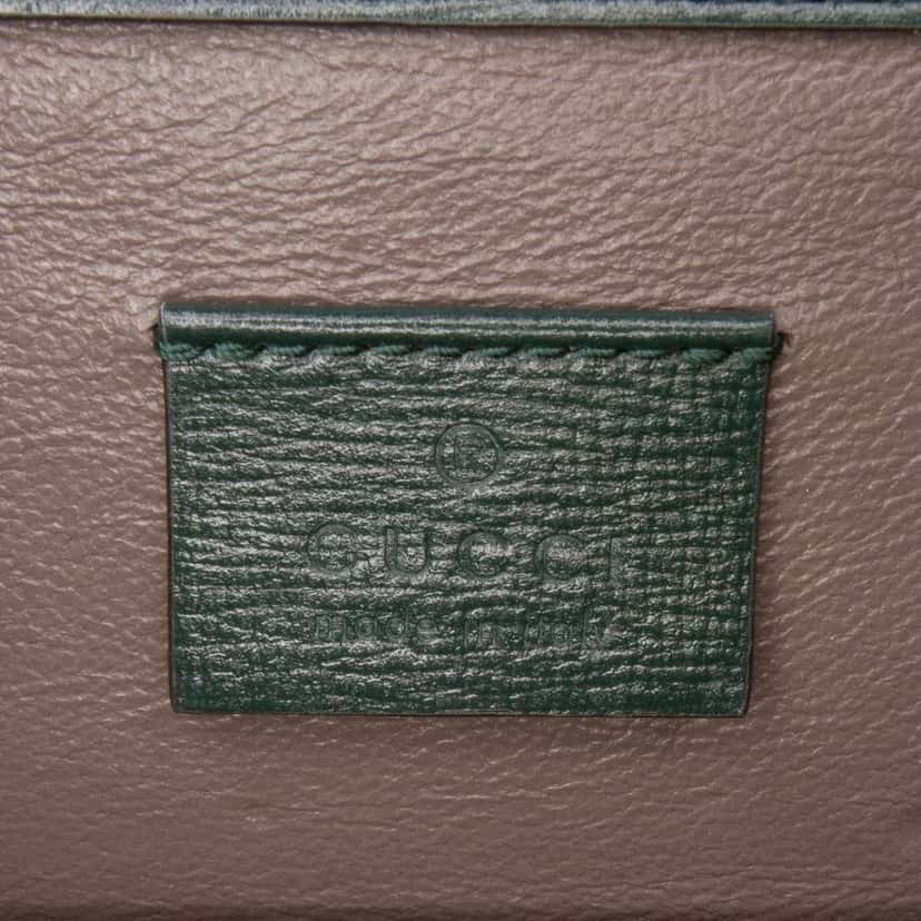 Gucci Mini Leather Sylvie 1969 Crossbody Green Leather Good condition - Box View