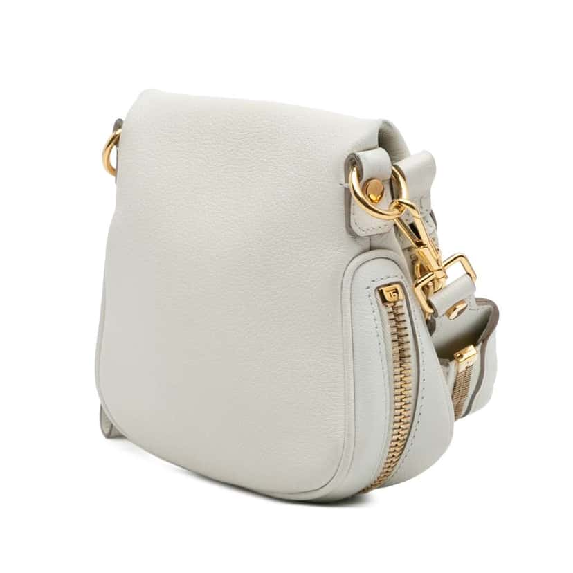 Tom Ford Mini Calfskin Jennifer Crossbody White Leather Very good condition - Back View