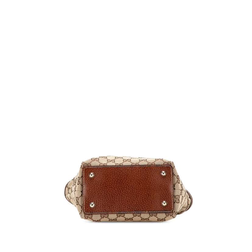 Gucci GG Canvas Bamboo Handbag Brown Canvas Good condition - Inside View