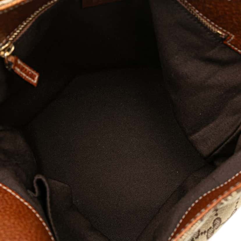 Gucci GG Canvas Bamboo Handbag Brown Canvas Good condition - Model View