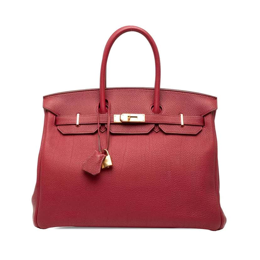 Hermès Togo Birkin Retourne 35 Red Leather Good condition - Front View