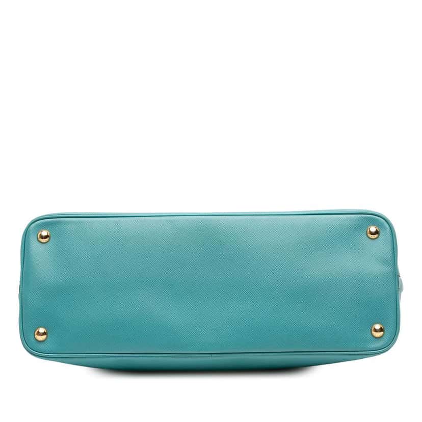 Prada Large Saffiano Lux Promenade Satchel Blue Leather Good condition - Inside View